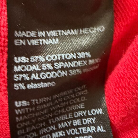 Chico's Size 1 Red & Black 1/2 Zip Floral Sweatshirt - Picture 5 of 8